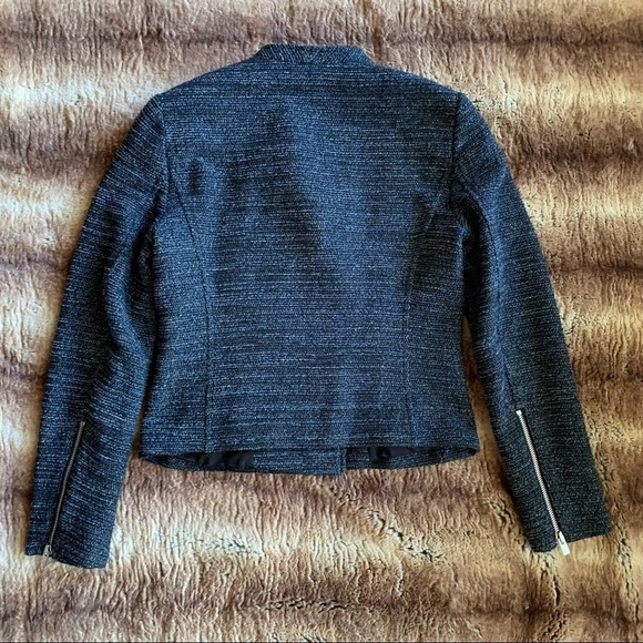 Club Monaco Tweed Asymmetrical Moto Blazer - Picture 3 of 12